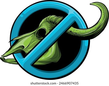 Stier Schädel mit Hörnern Vektorillustration Design