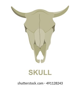 Bull skull icon cartoon. Singe western icon from the wild west set.