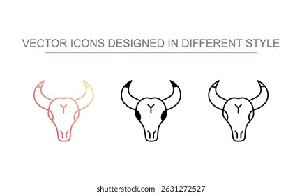 Bull Skull icon design with white background stock illustration