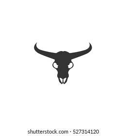 Bull skull icon flat. Illustration isolated vector sign symbol