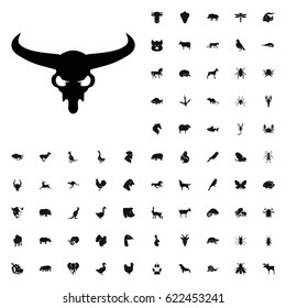 Bull skull icon illustration isolated vector sign symbol. animals icons vector set. on white background