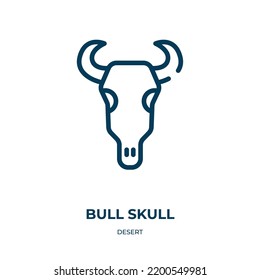 Bull skull icon. Linear vector illustration from desert collection. Outline bull skull icon vector. Thin line symbol for use on web and mobile apps, logo, print media.