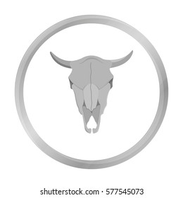Bull skull icon monochrome. Singe western icon from the wild west monochrome.