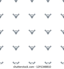 bull skull icon pattern seamless white background. Editable outline bull skull icon. bull skull icon pattern for web and mobile.