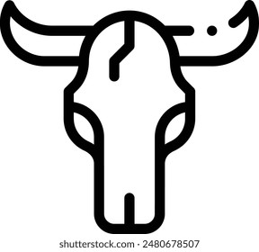 bull skull icon. Thin Linear Style Design Isolated On White Background
