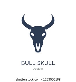 Bull skull icon. Trendy flat vector Bull skull icon on white background from Desert collection, vector illustration can be use for web and mobile, eps10
