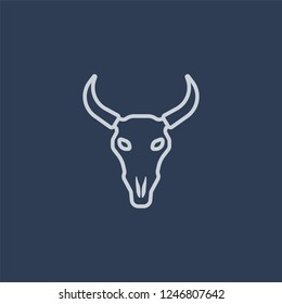 Bull skull icon. Trendy flat vector Bull skull icon on dark blue background from Desert  collection