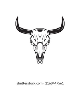 Bull skull icon vector editable.