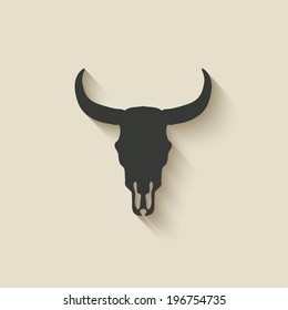 Bull Skull Icon - Vector Illustration. Eps 10