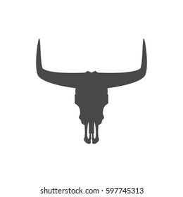 bull skull icon - vector illustration.