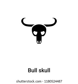 Bull skull icon vector isolated on white background, logo concept of Bull skull sign on transparent background, filled black symbol