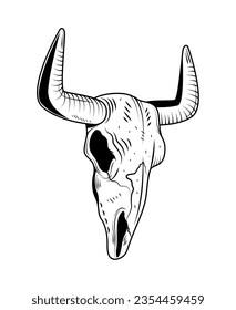 vector de icono de cráneo de toro aislado