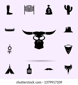 bull skull icon. wild west material icons universal set for web and mobile