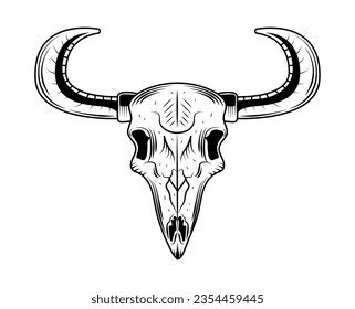 bull skull illustration vector isolated