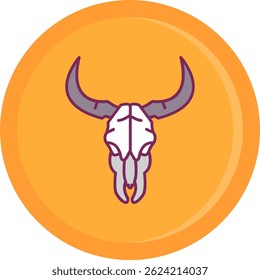Bull skull Line vector Icon Design