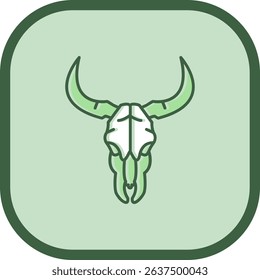 Bull skull Line vector Icon Design
