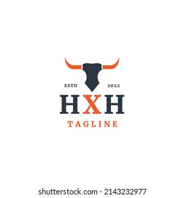 bull skull logo design vector graphic icon symbol illustration