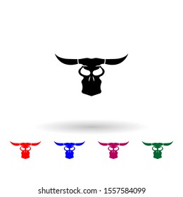 Bull skull multi color icon. Simple glyph, flat vector of wild west material icons for ui and ux, website or mobile application