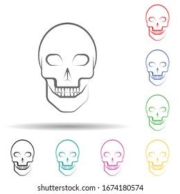 Bull skull multi color set icon. Simple thin line, outline vector of desert icons for ui and ux, website or mobile application