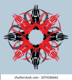 Bull skull pattern graphic design vector art