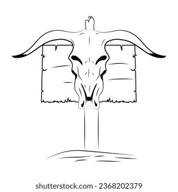 bull skull sign vector isolated