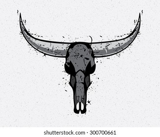 Bull Skull Silhouette Grunge