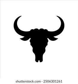 Bull skull silhouette vector illustration design on white background.