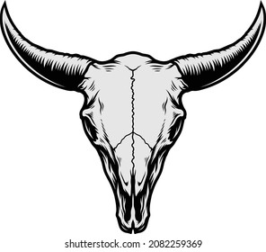 Bull skull vector art illustration design