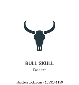 Bull skull vector icon on white background. Flat vector bull skull icon symbol sign from modern wild west collection for mobile concept and web apps design.