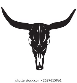 Bull Skull Vector Icon. Silhouette Bull Skull Vector