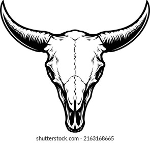 BULL SKULL VECTOR ILLUSTRATION DESIGN.