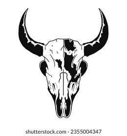 Bull Skull West Style icon isolated
