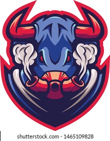 bull with smoke vector illustration