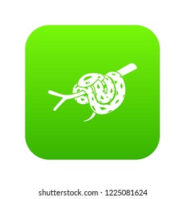 Bull snake icon green vector isolated on white background