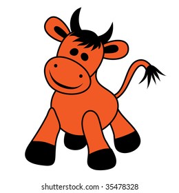Bull. Soft toy. Vector illustration.