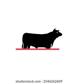 Bull stand vector logo template illustration design