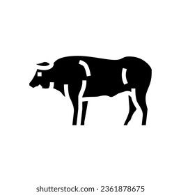 bull standing animal glyph icon vector. bull standing animal sign. isolated symbol illustration
