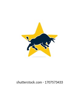 Bull star shape vector logo design.