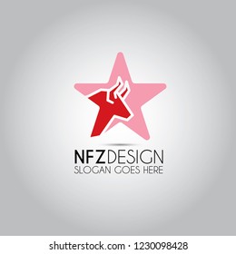 Bull at Star Template Logo