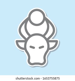 Bull sticker icon. Simple thin line, outline vector of mythology icons for ui and ux, website or mobile application