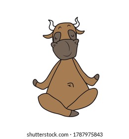 Bull .Sticker, vector children's design for banners, postcards and social networks