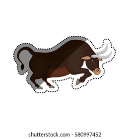 Bull stock market symbol icon vector illustration graphic design