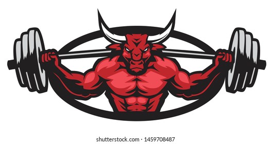 Bull strength vector logo template