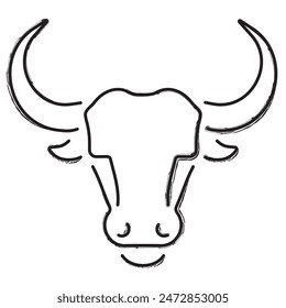 bull strokes on a white background. Vector illustration.