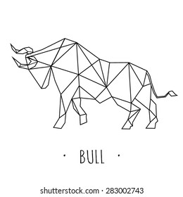 Bull stylized triangle polygonal model