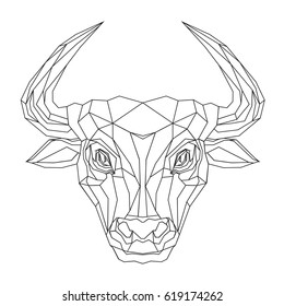 Bull stylized triangle polygonal model