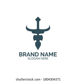 Vector de logotipos creativos de espadas de toro