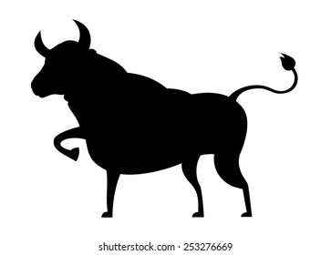 Bull symbol isolated on white - illustration, concept icon