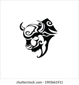 Bull Symbol. Tribal Tattoo Design. Vector Illustration.