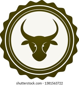 bull symbol vector icon logo animal 